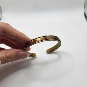 Artisan Made Thin Brass And Copper Cuff Bracelet